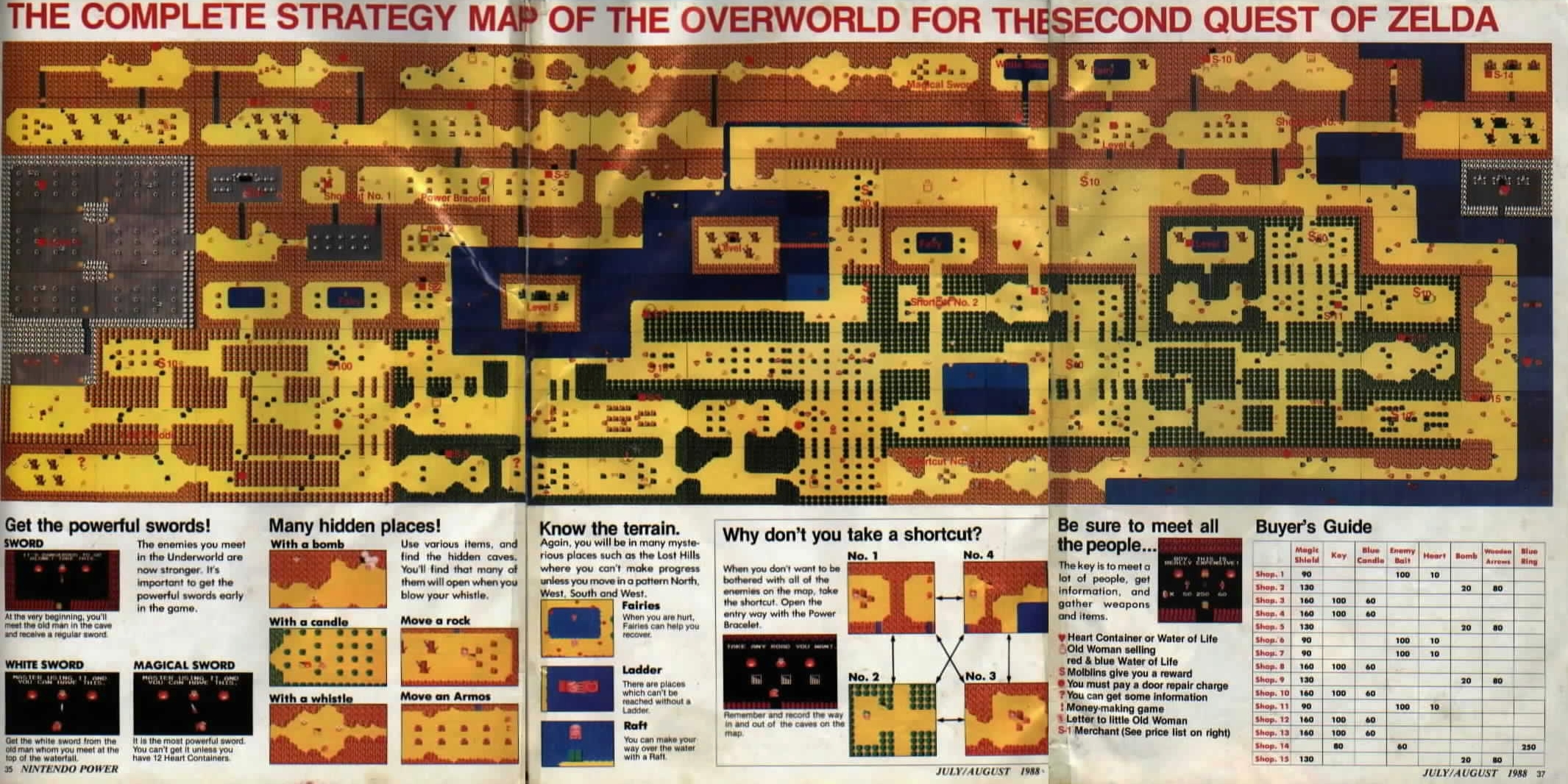 nes zelda overworld map grid