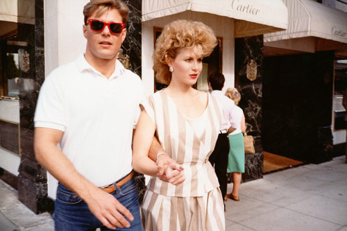 1980's image of shoppers on Rodeo Drive, Beverly Hills