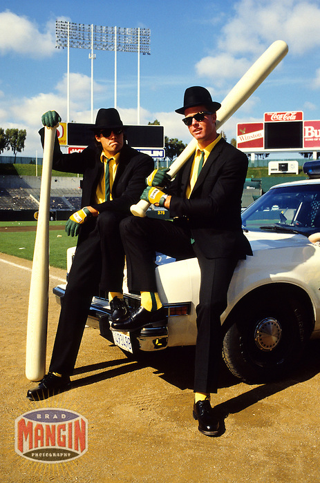 Baseball: Oakland Athletics Jose Canseco and Mark McGwire. Oakland, CA 7/25/1987 MANDATORY CREDIT: Brad Mangin/Sports Illustrated