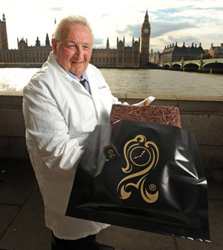 Brian Sollitt, with a giant After Eight mint