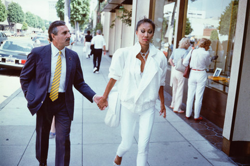 1980's image of shoppers on Rodeo Drive, Beverly Hills